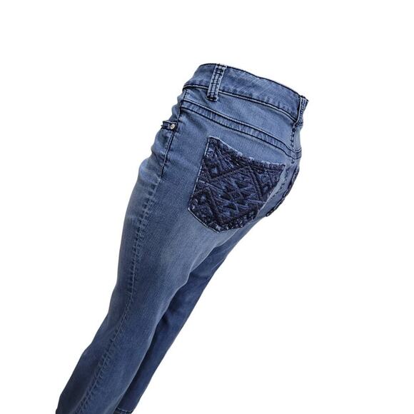 Melissa McCarthy Women's Seven Slim Flare Jeans Embroidered Pockets Size 14 - Picture 9 of 12